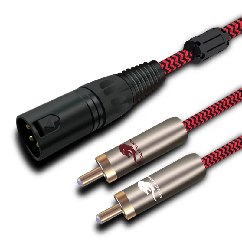 Аудиокабель HIFI с разъемами XLR и 2 RCA Dual к 3 контактный кабель OFC для экранирования