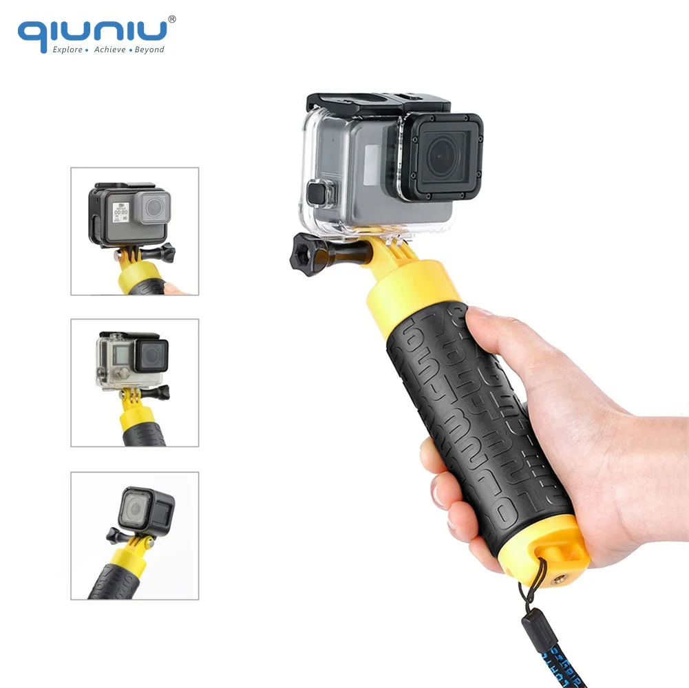 Водонепроницаемый монопод QIUNIU с ручкой поплавком мини штативом для GoPro Hero 2018 7 6 5 4