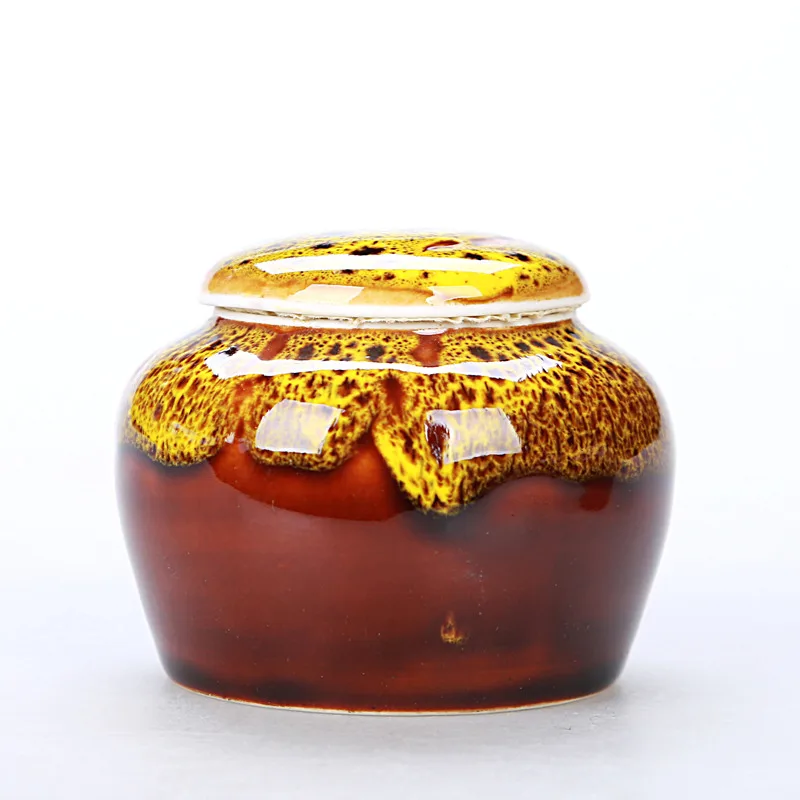 yaobianhuangse13 Чайная канистра, керамическая чайная упаковочная коробка, чайная коробка, фарфоровая герметичная емкость, портативная гончарная керамика, фарфоровая банка, кухонная банка - Цвет: yaobianhuangse13