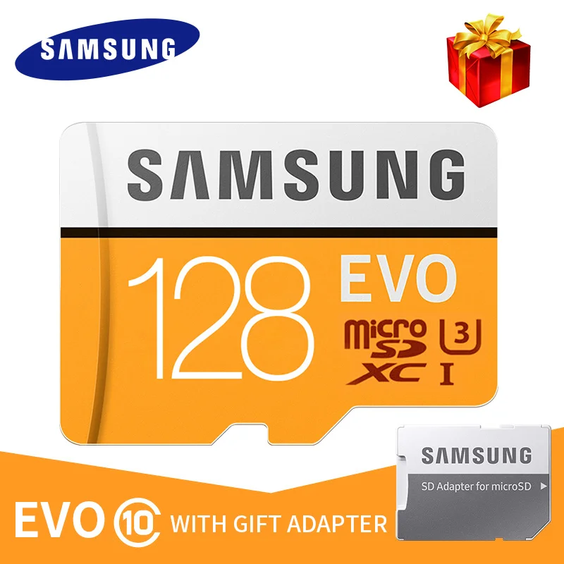 128GB Yellow SAMSUNG Micro SD карта памяти 32 Гб 64 Гб 128 ГБ 256 Гб класс 10 Micro SD карты 512 ГБ SDXC EVO 32 Гб 64 ГБ TF Транс флэш-карта - Емкость: 128GB Yellow