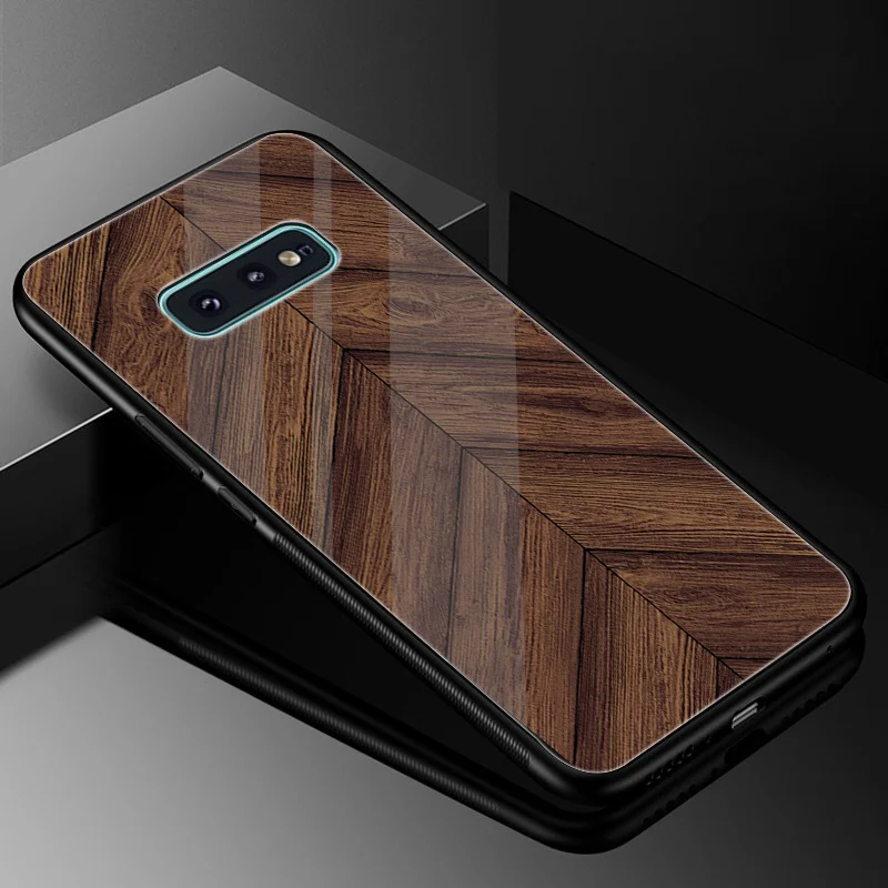 G1 Gerleek Стекло DIY текстурой деревянный ящик для samsung A10 A20 A30 A40 A50 A60 A70 S7 край S8 S9 плюс S10 Note 8, 9 - Цвет: G1