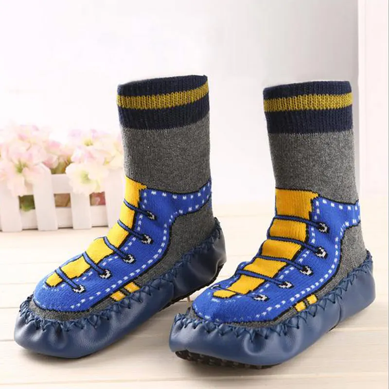 Осень/Зима 2017 детская обувь Милые Картонные Новорожденные Мальчики Девочки Первые Ходоки противоскользящие на полу 0-39М.