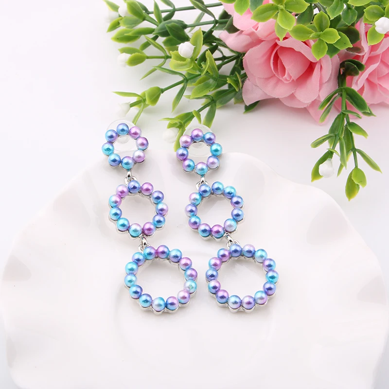 2018 Новые популярные серьги инкрустированные жемчугом и водяным сверлом покрытые