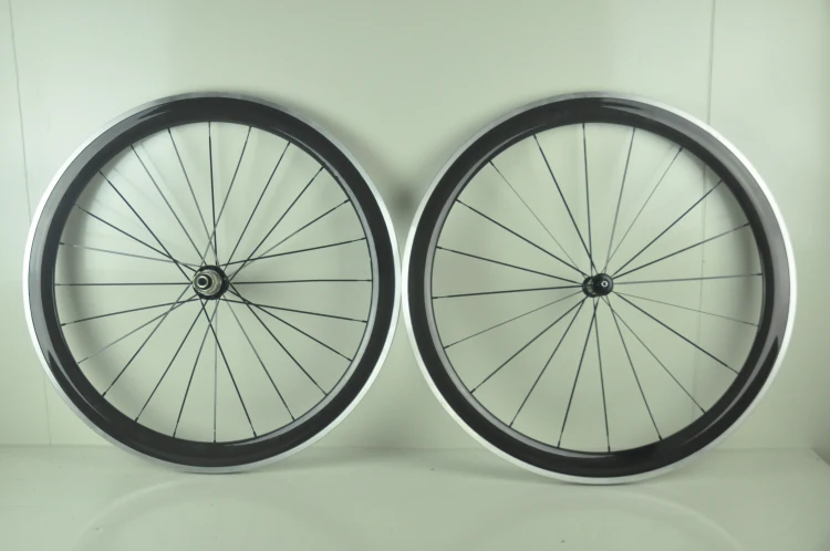 

Factory sale 50mm carbon allloy wheelset clincher 23mm width with black novatec 271 hub with free shipping