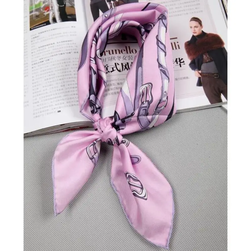 Платок Бандана с принтом на ремне шейный платок маленький квадратный шелковый