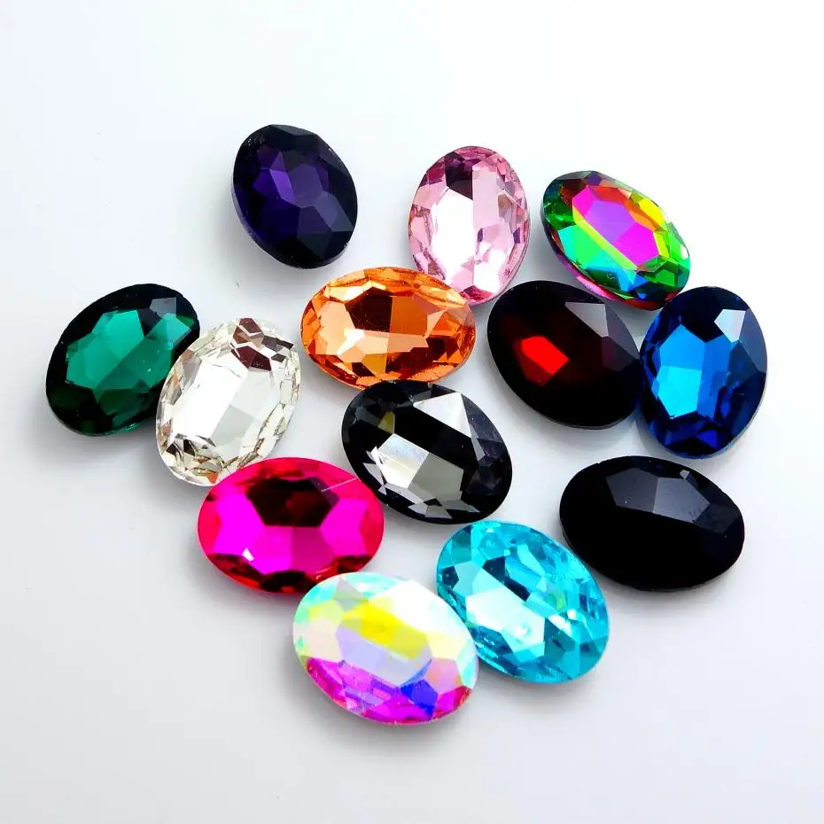 Элементы Кристалл Стекло свободный бисер смешанный цвет Овальный 14mm18mm25mm |