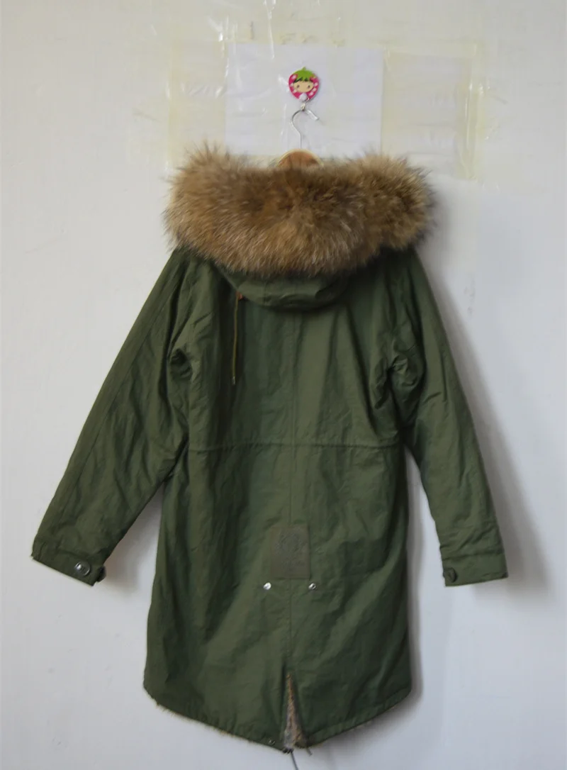 Роскошная Длинная зимняя теплая меховая парка натурального цвета с подкладкой