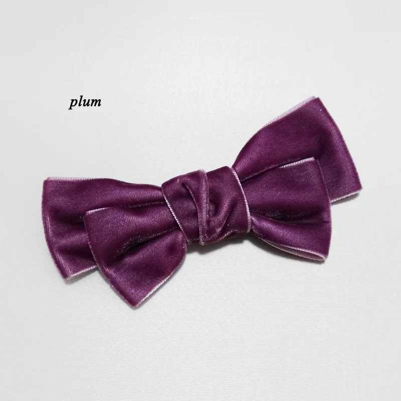 plum 12 шт. Модные женские заколки для волос для девочек; украшения для волос ручной работы 4,5 дюйма бархат заколки для волос заколки-Аллигаторы для волос для Для женщин - Цвет: plum
