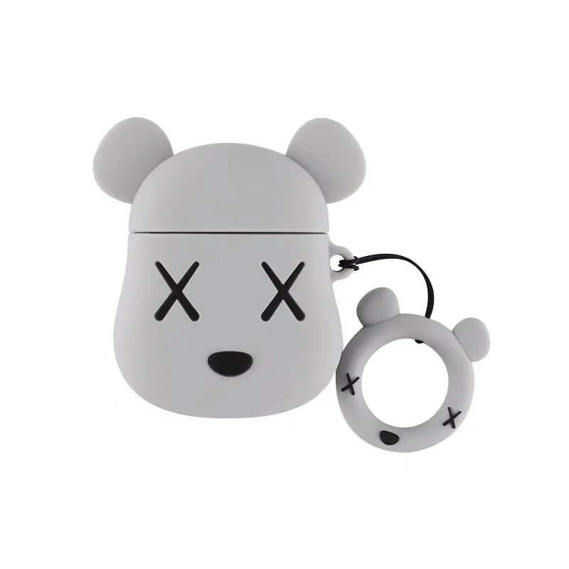 Модный брендовый чехол для наушников с медведем для Airpods 1 чехол защитные наушники для Airpods 2 Чехол s сумка для Airpods кольцевой ремень