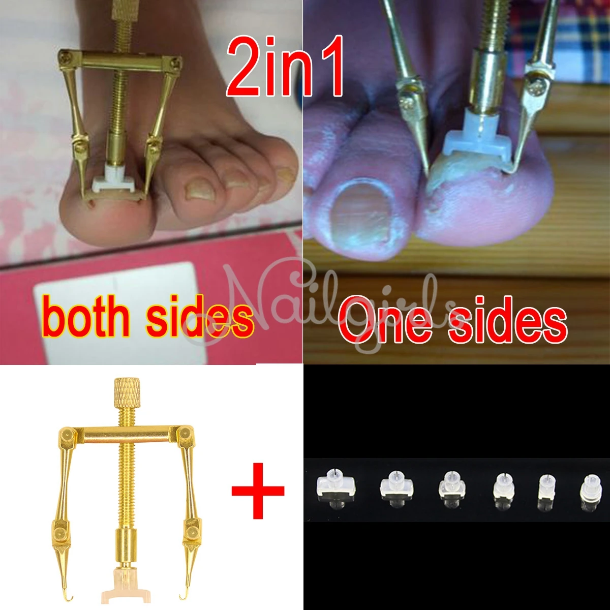 Новинка 2017 2 в 1 инструмент для коррекции вросших ногтей или сторон педикюра пилка