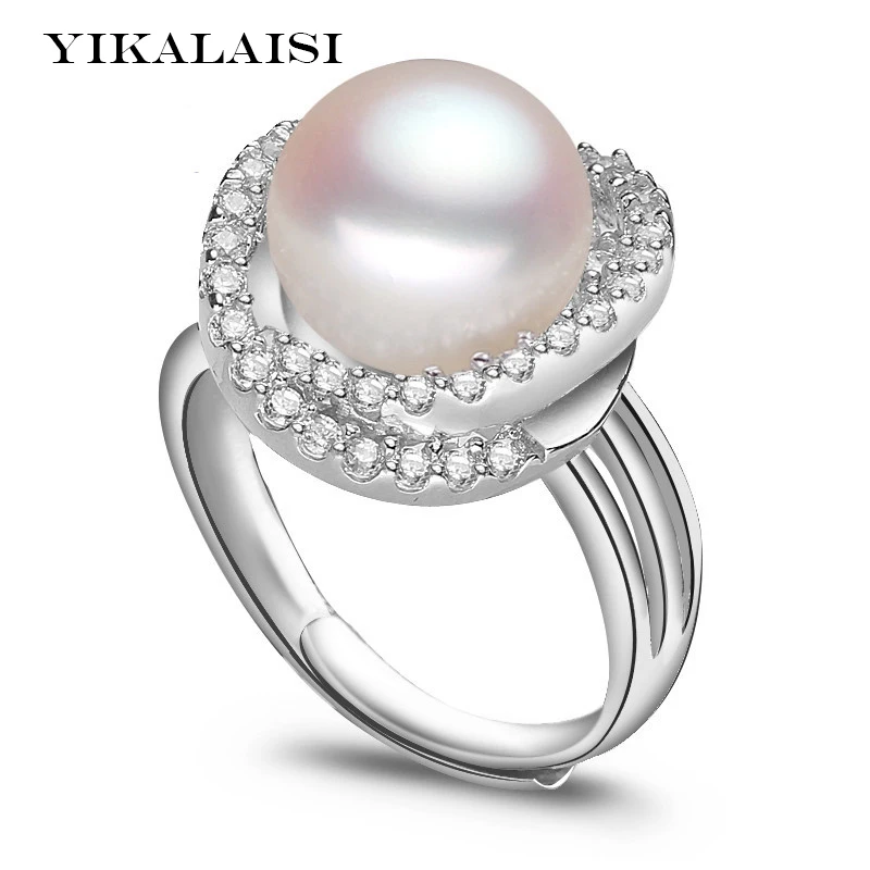 

YIKALAISI 925 Sterling Silver jewelry Rings For Women Pearl Ring Jewelry Natural Freshwater Pearl Ring Wedding Rings Gift
