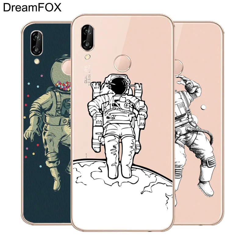 DREAMFOX M163 астронавт Космос Путешествия Мягкий ТПУ силиконовый чехол для huawei Honor 6A 6C
