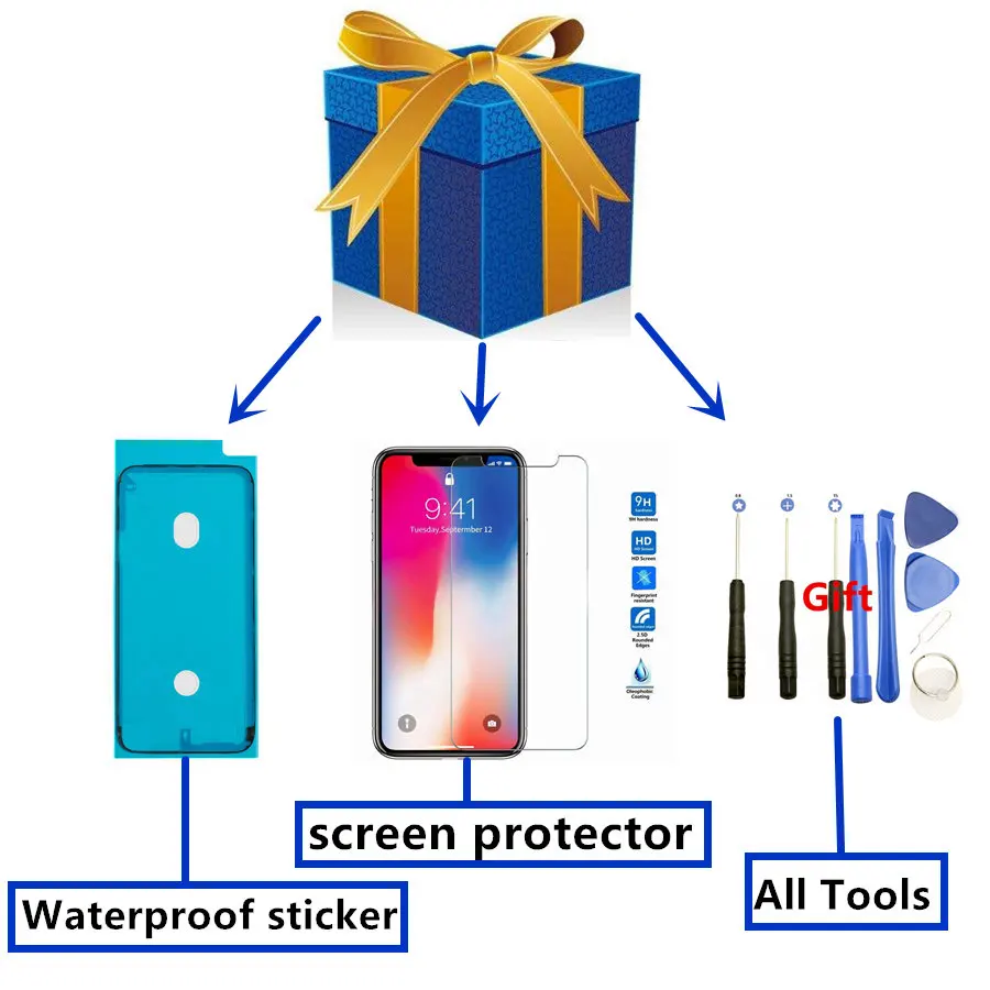 Сенсорный дигитайзер в сборе с поддержкой True tone для iPhone 8 3D без битых пикселей 7 6S 6