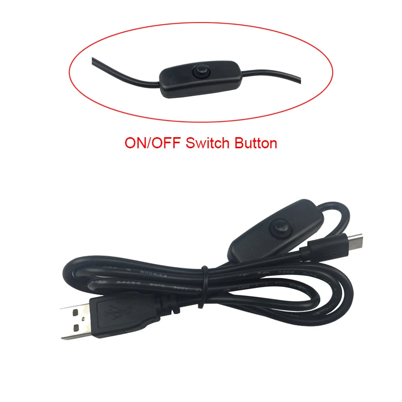1 м USB кабель питания с кнопкой вкл/выкл силовыми кабелями к Micro порт зарядный для