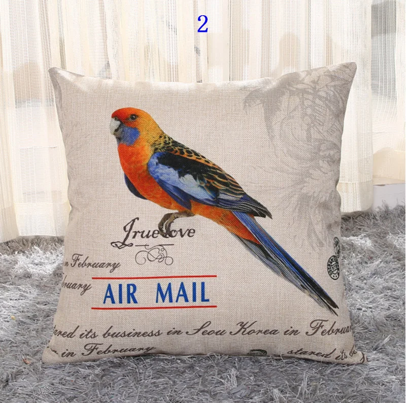 45 см * Животные с рисунком попугая льняная/хлопковая подушка чехол для дивана