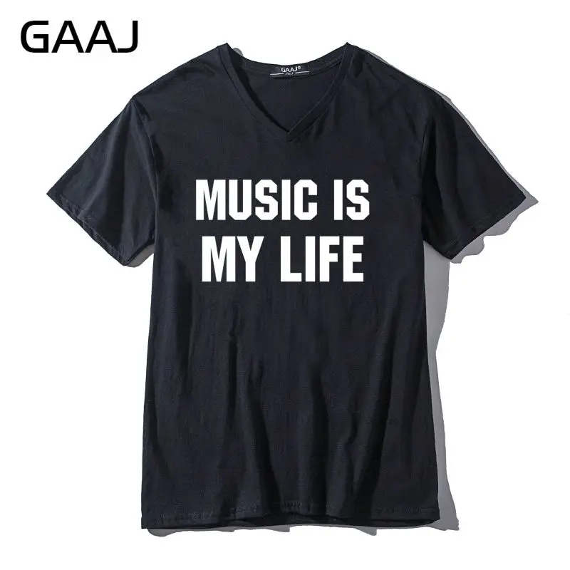 Футболка GAAJ с надписью Music is my life для мужчин и женщин одежда в стиле унисекс