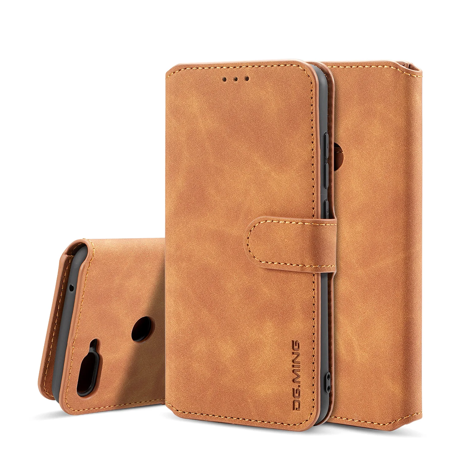 Чехол-книжка с подставкой для Xiaomi mi 8 Lite в стиле ретро из искусственной кожи, чехол-кошелек с отделениями для карт, полный противоударный чехол для mi 8 Lite - Цвет: Brown