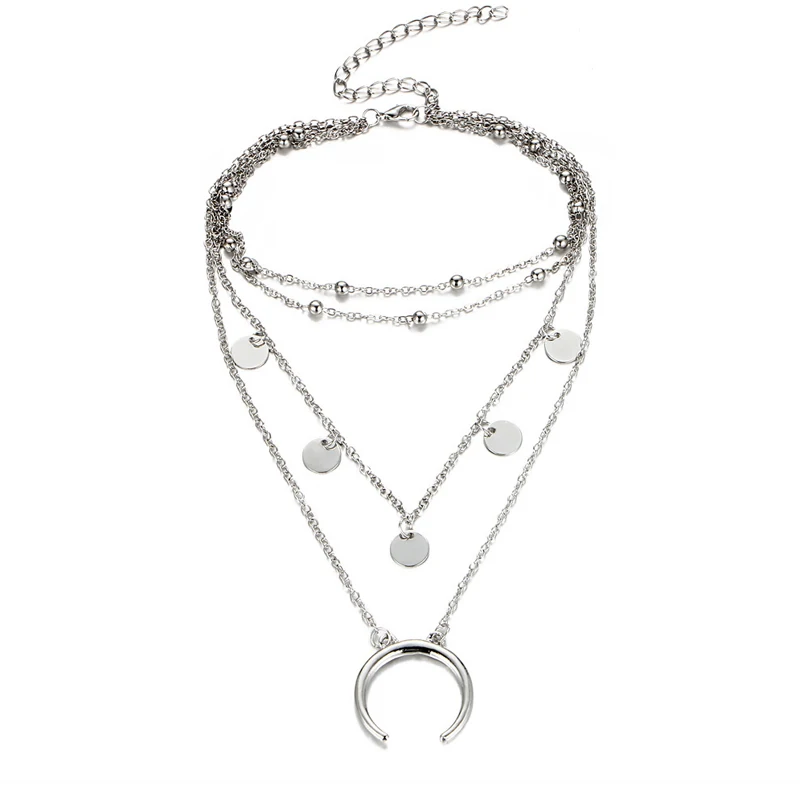 1 шт. вафли Moon Кулон моды цепи ожерелье ювелирных изделий очарование женские