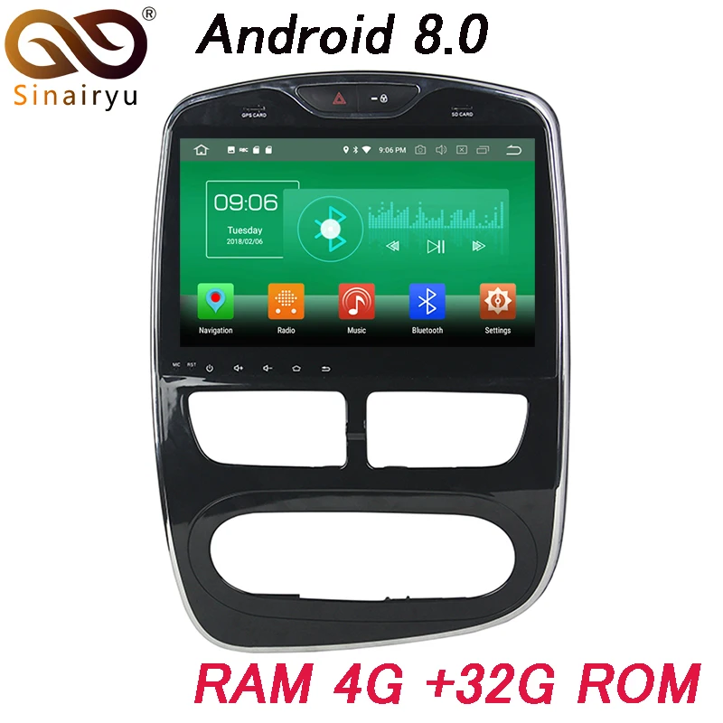 4 Гб ram 10 1 &quotВосьмиядерный Android 8 0 автомобильный аудио dvd плеер для Renault Clio 2014 2015 2016
