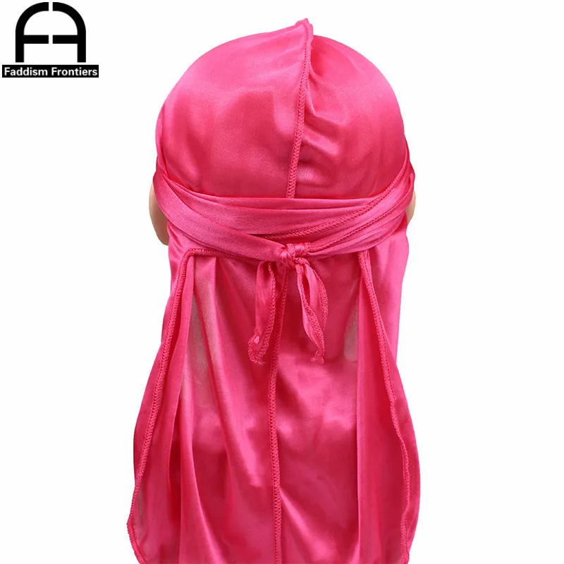 Папы и детей шелковистой Durags набор банданы тюрбан шляпа мальчиков шелк DuRag волны Кепки оголовье аксессуары для волос бандана
