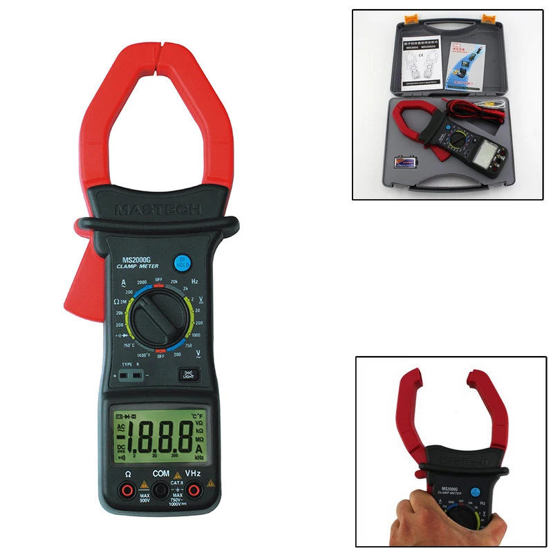 MASTECH MS2000G 1999 граф цифровой клещи 2000A ток AC DC напряжение сопротивление тестер