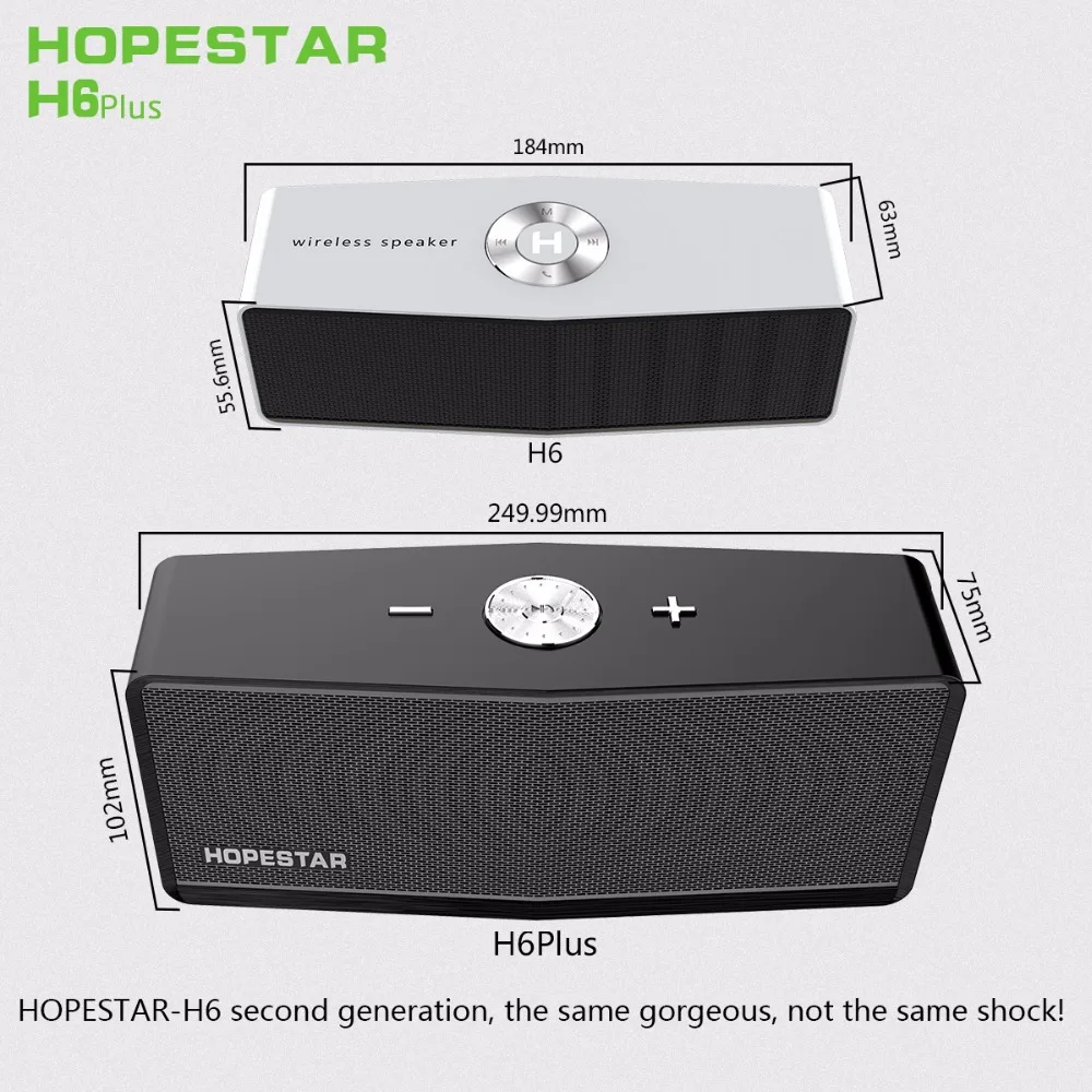 HOPESTAR H6Plus портативный Bluetooth динамик беспроводной Саундбар двойной бас стерео Поддержка Box музыка сабвуфер компьютер динамик s