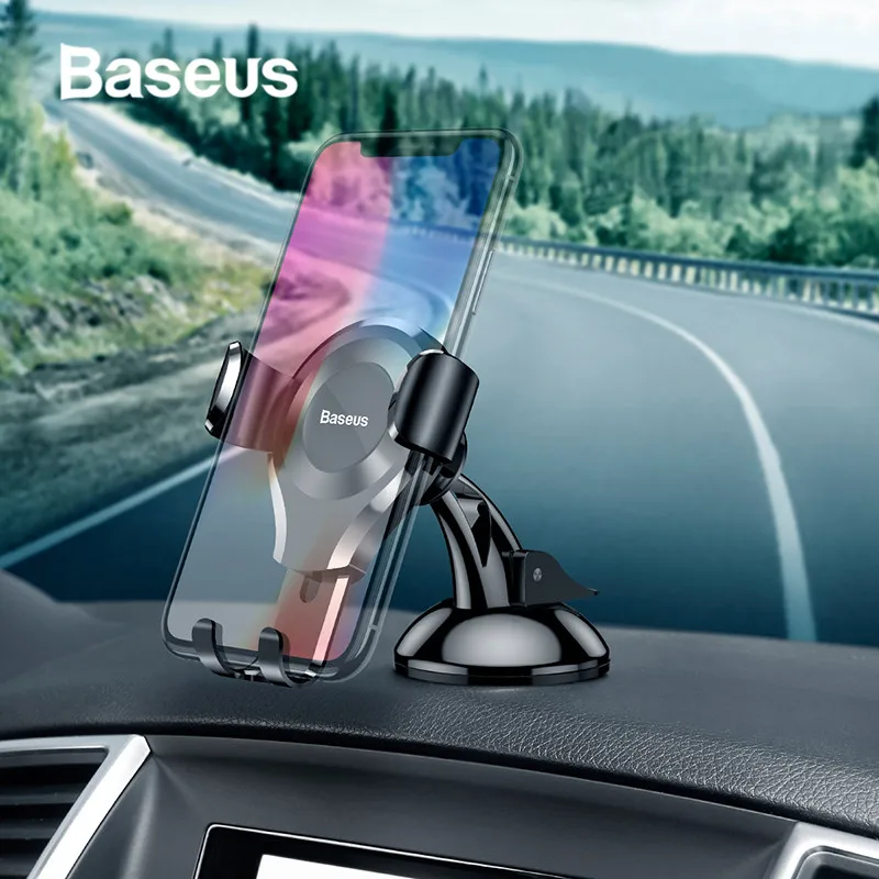Автомобильный держатель для телефона Baseus Gravity для iPhone X 8 samsung S10 на присоске, автомобильный держатель на лобовое стекло, кронштейн для телефона в автомобиле