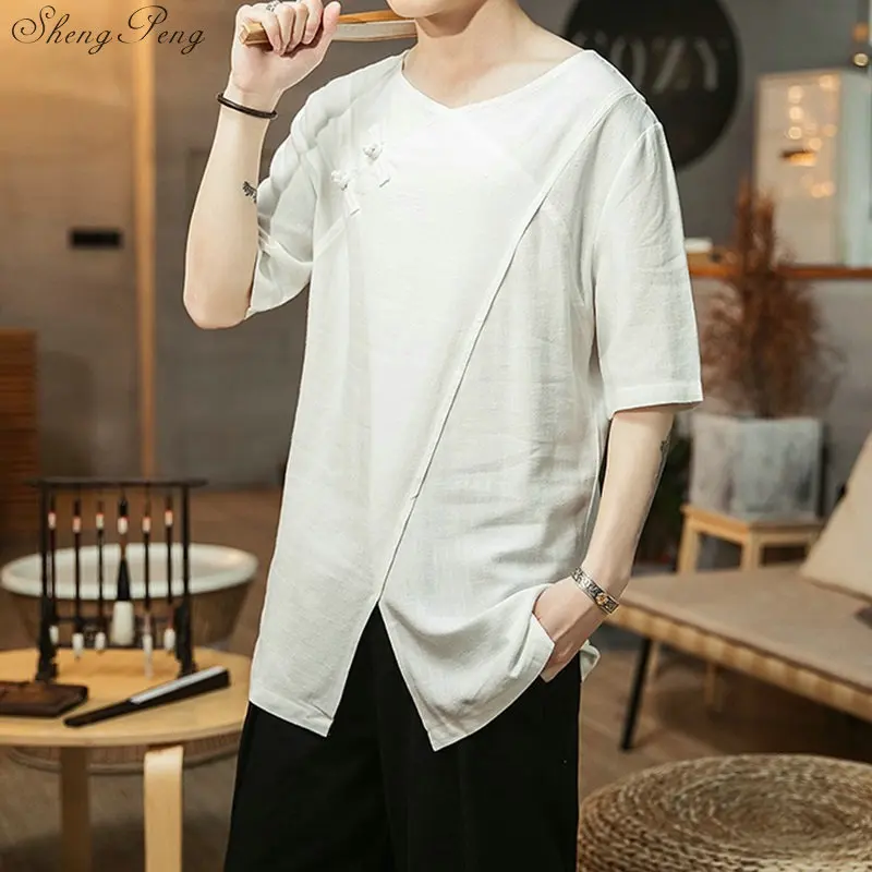 Traditional Chinese Clothing For Men Asian Clothes Tang Suit Cotton Shirt Men'S Tunic Kung Fu G183 | Тематическая одежда и
