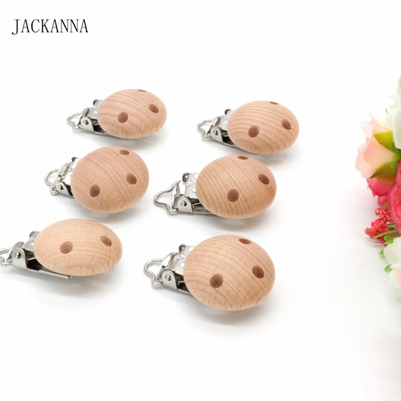 100 шт. натуральная деревянная пустышка зажимы для соска младенцев круглые