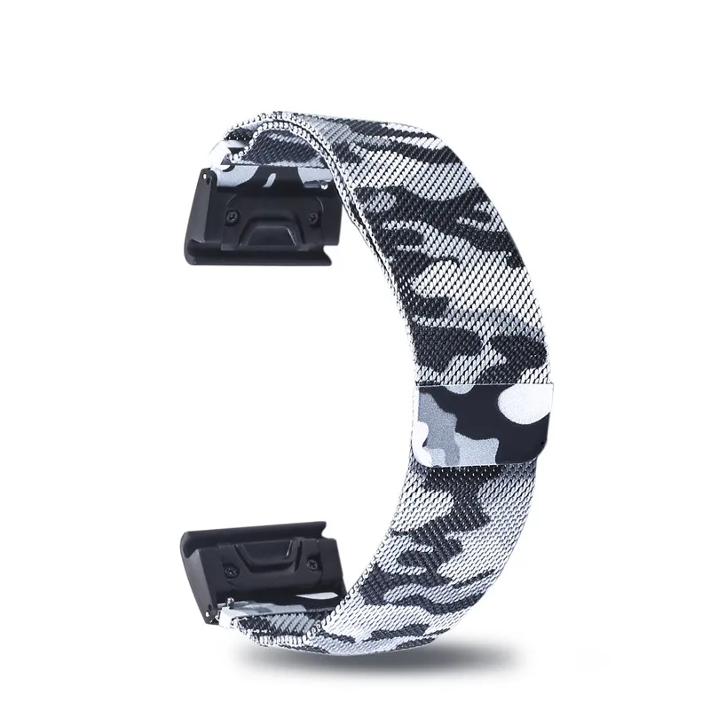 Camouflage Blue Миланская петля ремешок для часов Fenix 5X/5X Plus/3HR быстросъемный сменный ремешок для Garmin Tactix Bravo/Desent MK1/D2 charlie - Цвет ремешка: Camouflage Blue