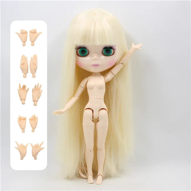 ICY Factory шарнирная кукла blyth BL0510 Золотой крем слоновая кость белые волосы certra часть длинные прямые волосы 1/6 30 см - Цвет: doll with handA