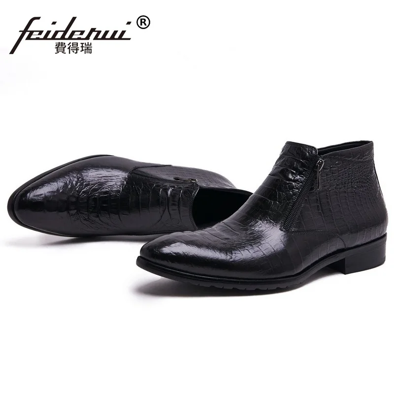 Новое поступление Мужская базовая обувь с крокодилом мужские мотоциклетные