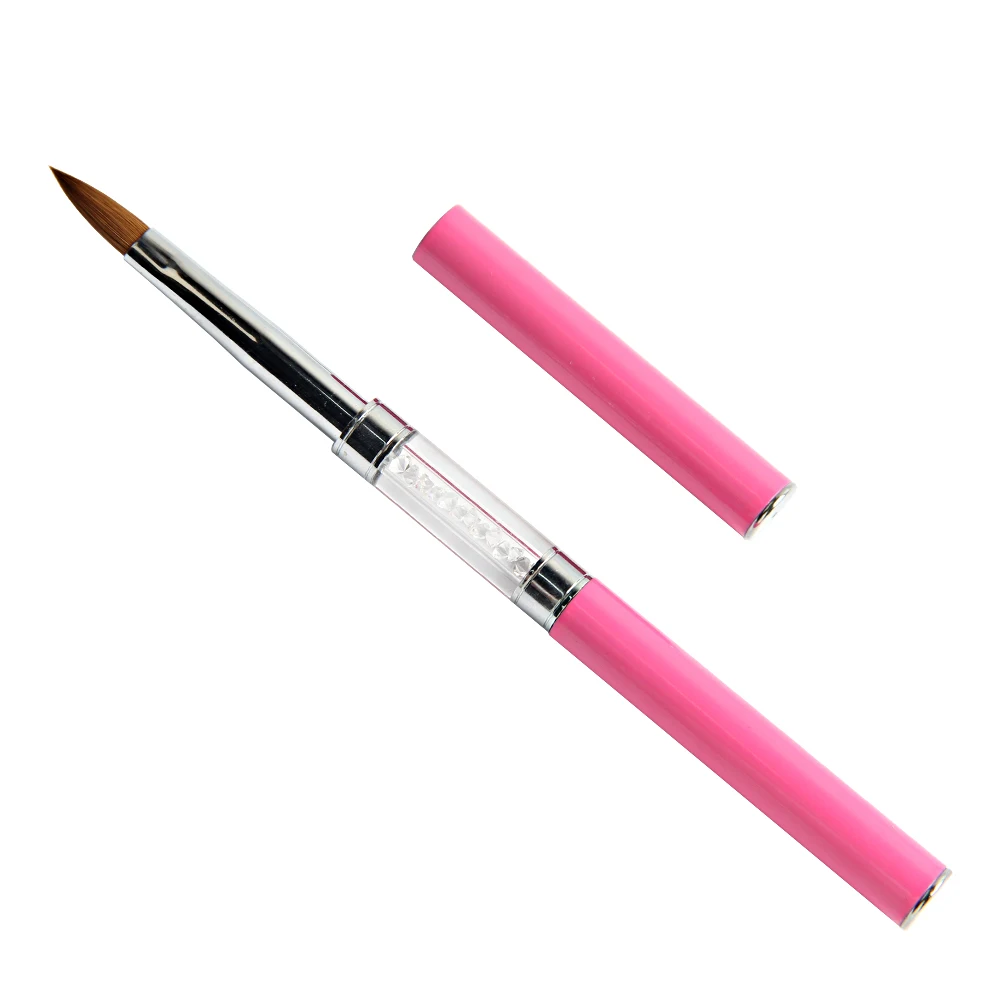 

ANGNYA Double Head 4#8# Kolinsky Sable Brush Acrylic Nail Art Brush Crystal Handle Rose Red DIY Manicure Nail Tip Image Drawing
