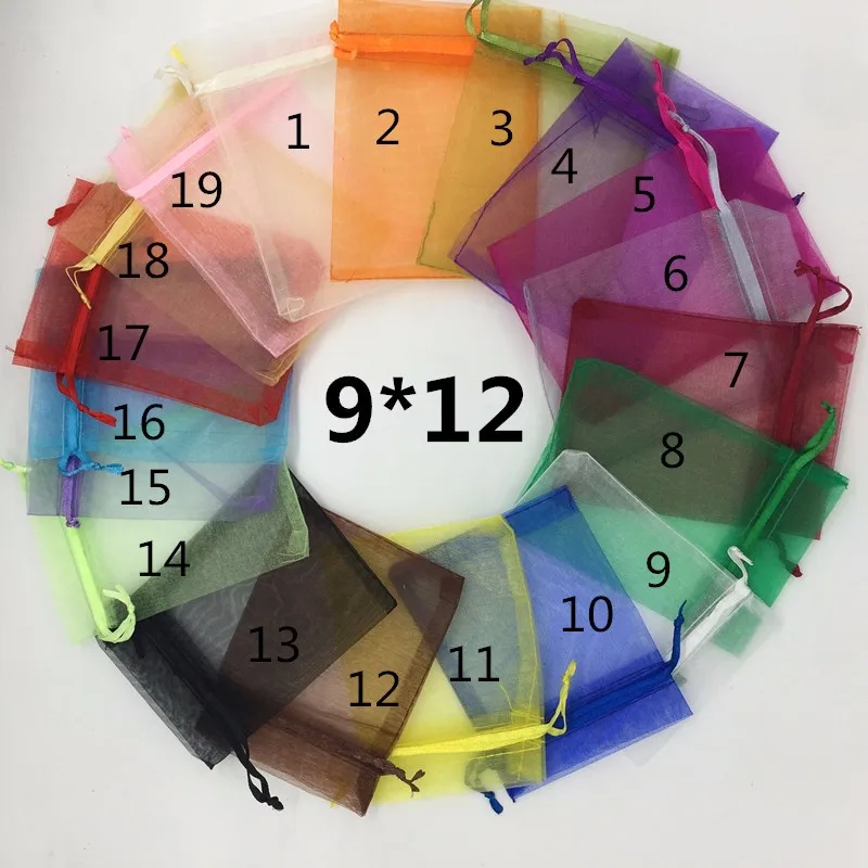 

50 шт., мешочки из органзы, 9 х12 см