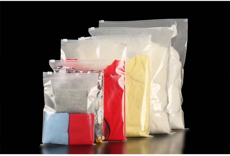 Прозрачная матовая задняя молния Ziplock упаковка мешок скользящий клапан матовый переплет пластиковая одежда простыни пальто крышка брюки рубашка