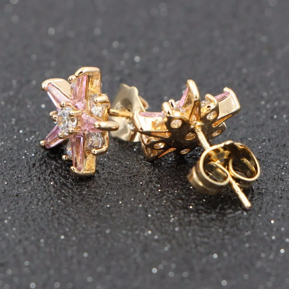 Женские серьги-гвоздики в форме звезды HeeZen модные серьги с розовым кубическим