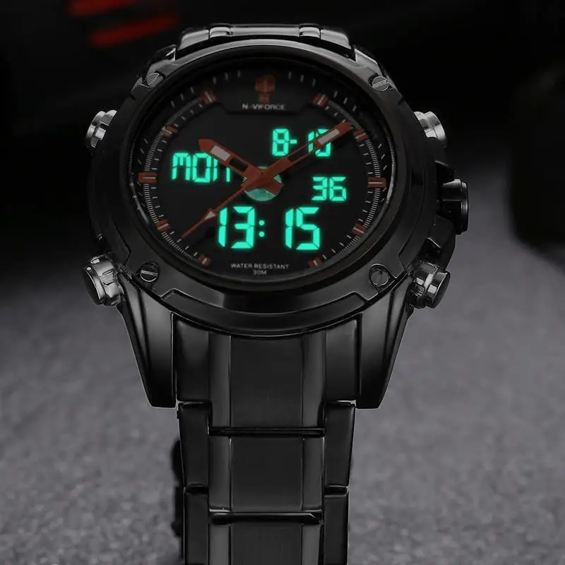 Часы наручные NAVIFORCE Мужские кварцевые роскошные Брендовые спортивные