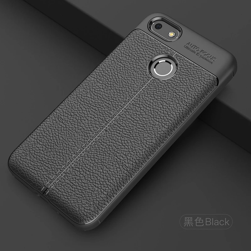 Black Кожаный чехол YUETUO с узором для телефона, чехол, чехол для huawei p9 lite mini y6 pro nova lite SLA-L22 p9lite mini silicone - Цвет: Black