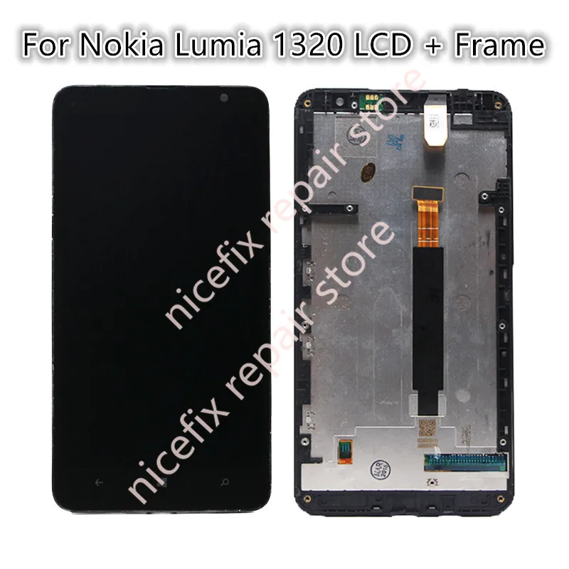 Черный ЖК дисплей для Nokia Lumia 1320 сенсорный экран дигитайзер с рамкой полная сборка