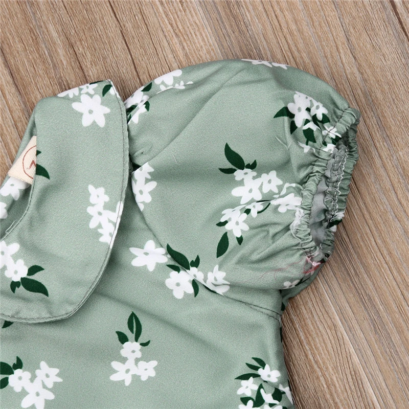 Новое летнее боди для маленьких девочек костюм зеленого цвета с кукольным