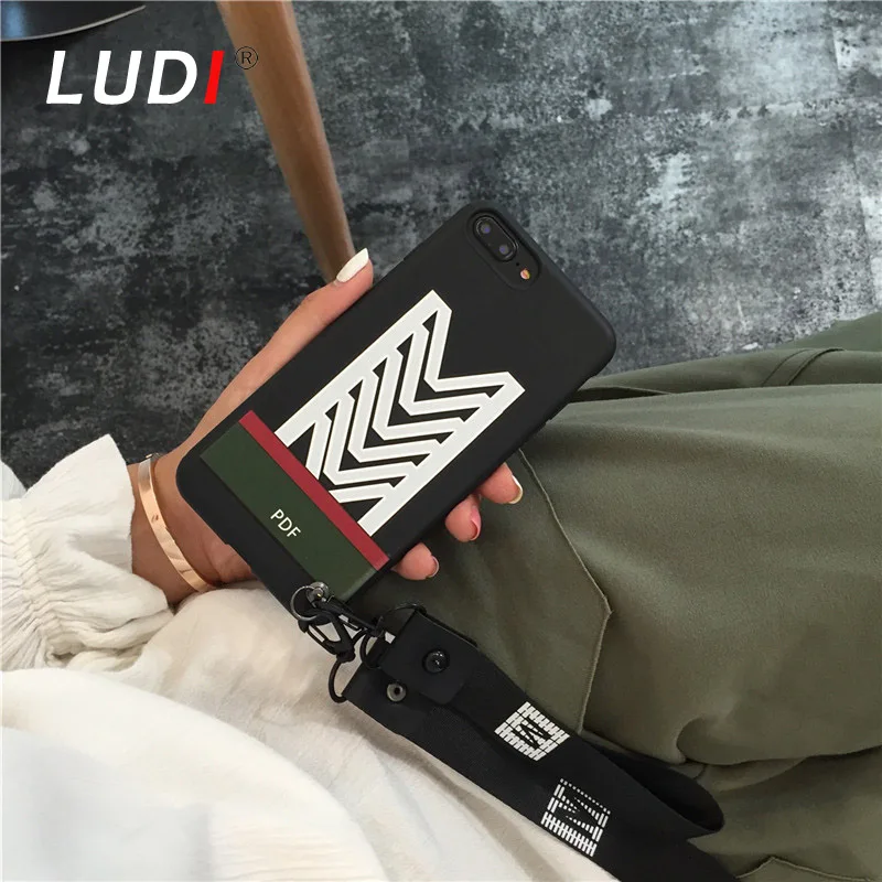Чехол LUDI в Корейском стиле с 3D геометрическими линиями для iPhone X 8 7 7plus мягкий