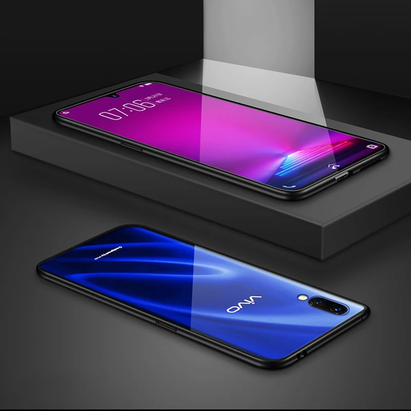 Black Магнитный флип-чехол для Vivo V15 Pro Чехол Жесткий Стекло крышка IQOO Neo S1 V17 V9 Y85 U3x U10 Y17 Y12 Y15 Y3 Z5X Z1 Y11 чехол s - Цвет: Black