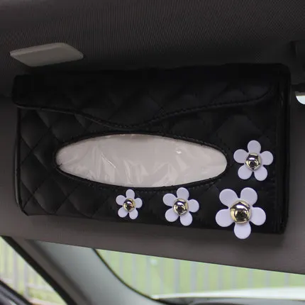 Sun visor tissue box Кожаный автомобиль Seatblet переключения ручного тормоза крышка набор рулевого колеса шеи Подушка для поддержки поясницы солнцезащитный козырек тканевая сумка Противоскользящий коврик - Название цвета: Sun visor tissue box