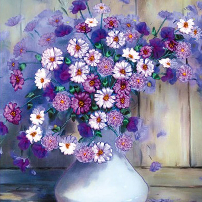 

LaoJieYuan Purple daisy Good quality DIY diamond painting by numbers for adults