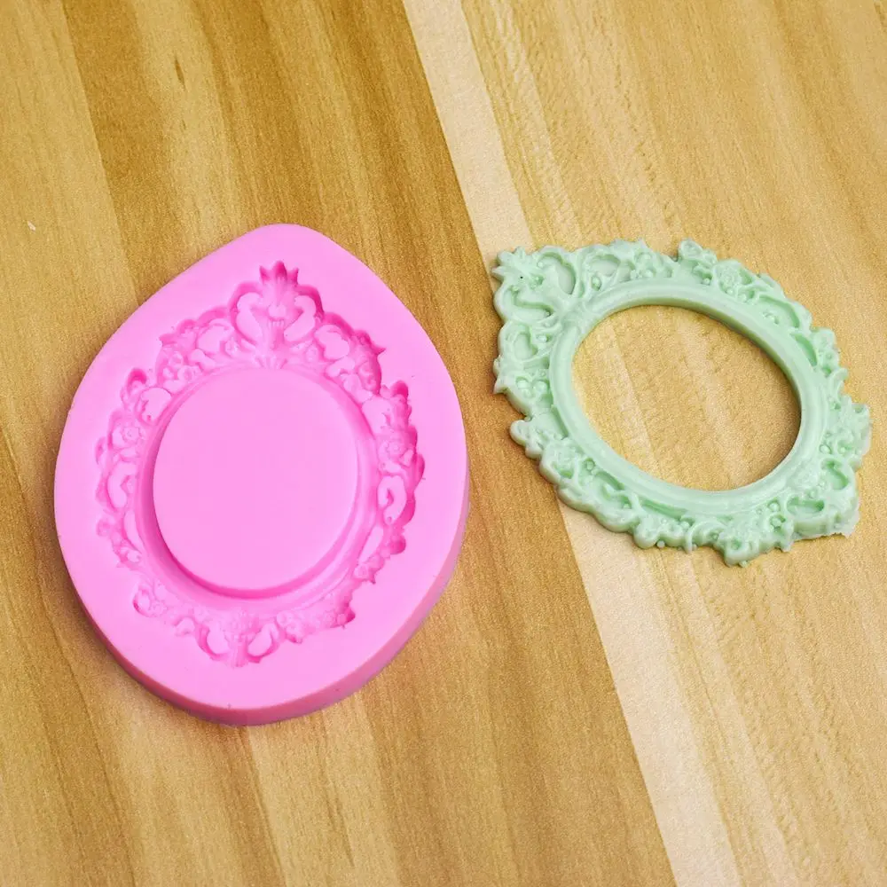 3D DIY зеркало в раме силиконовые формы инструменты для украшения тортов из мастики
