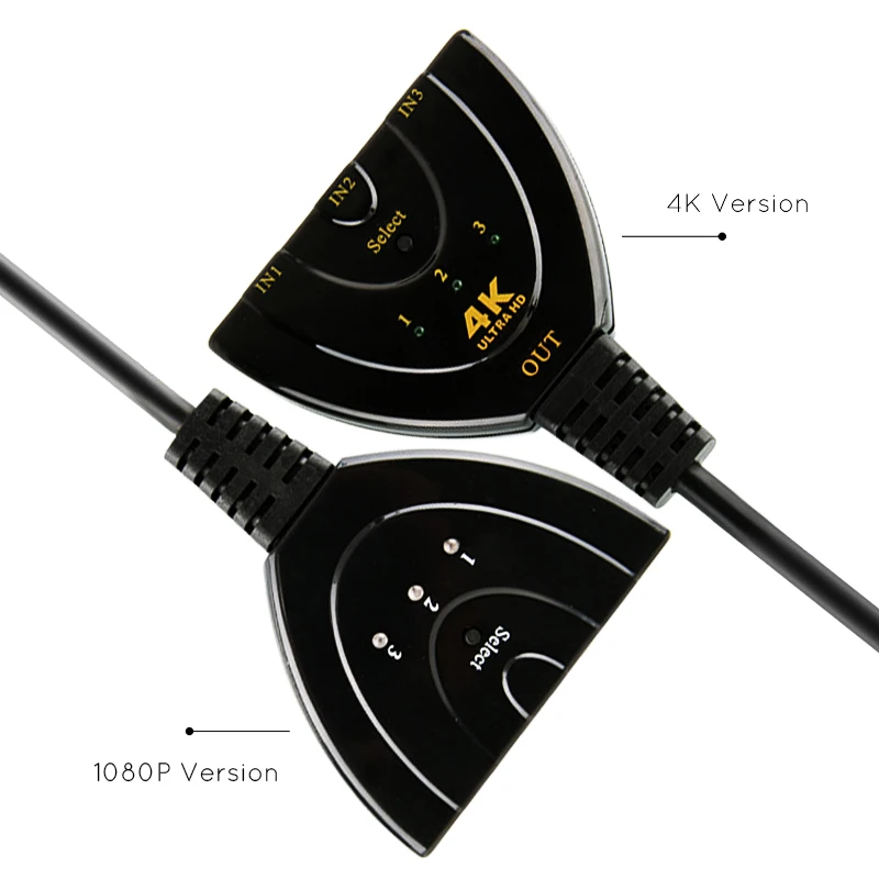 4K* 2K 3D Mini 3 порта HDMI 1,4 коммутатор 4K HDMI сплиттер 1080P 3 в 1 выход порт видео концентратор адаптер для DVD HDTV Xbox PS3 PS4