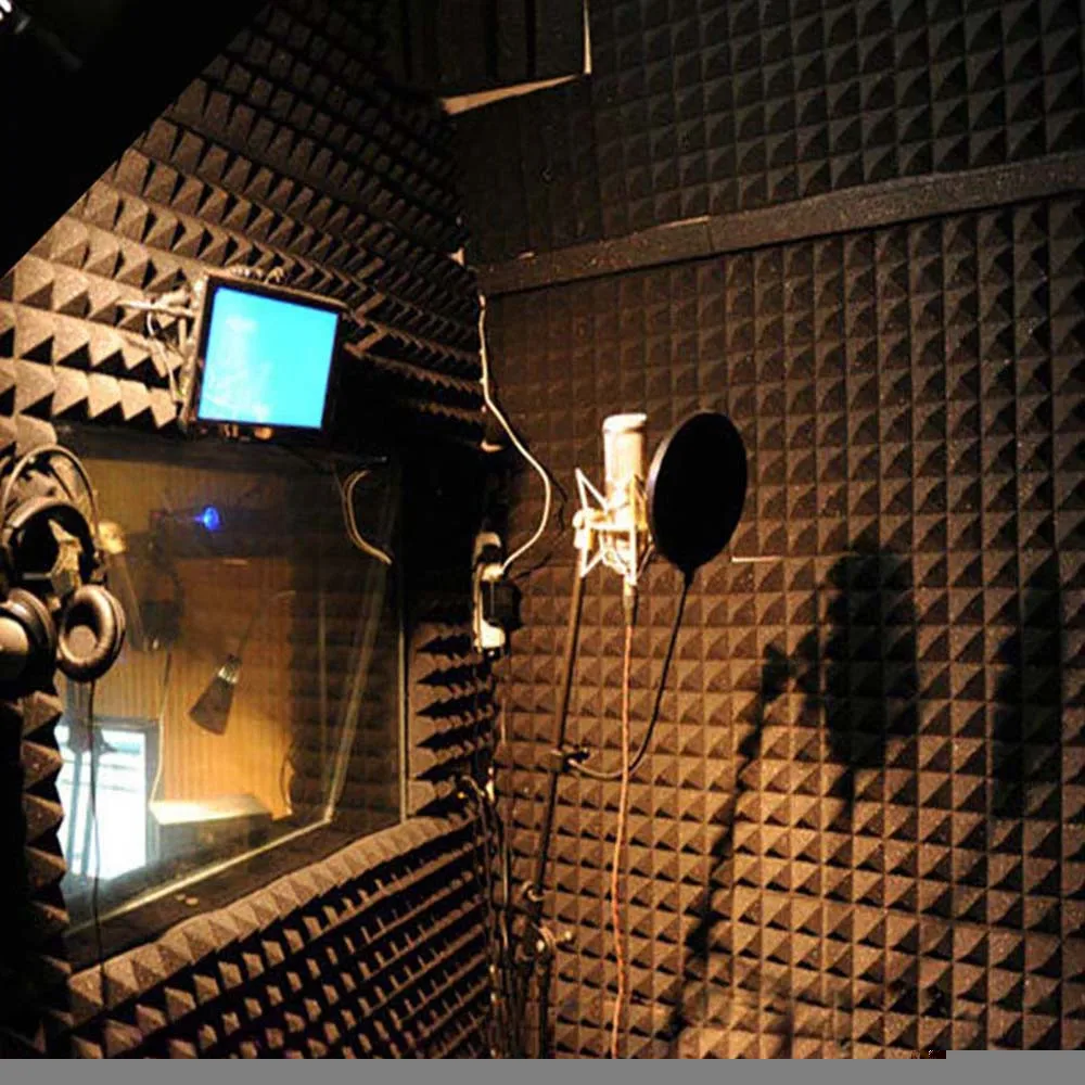 Wallpaper Sticker Acoustic Foam Panel Sound Stop Absorption Sponge Studio KTV Soundproof 25x25x5cm Wallpapers For Living Room B# | Дом и сад