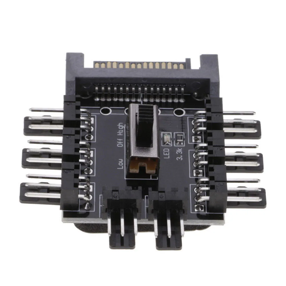 SATA 1 до 8 Вентилятор канала концентратор 12В 3Pin блок питания сплиттер адаптер PC