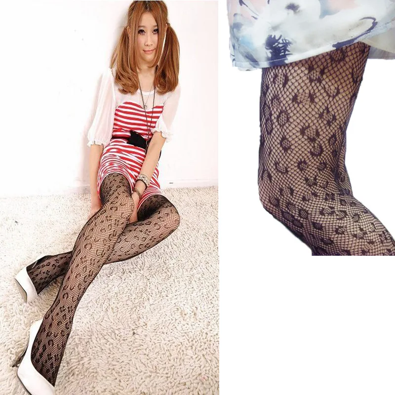 Модные женские колготки красивые обтягивающие сексуальные чулки в сеточку с