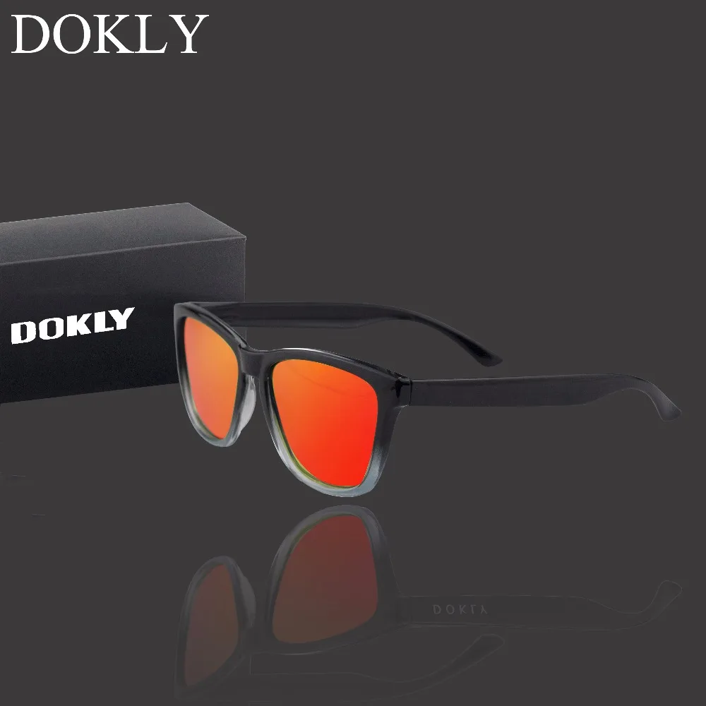 Мужские и женские зеркальные очки DOKLY брендовые дизайнерские солнцезащитные с